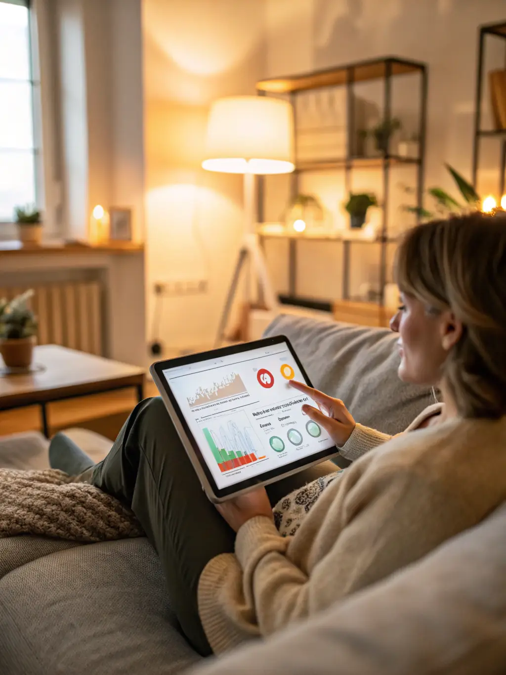 A healthcare professional reviewing a patient's health plan with a family in a comfortable home setting, discussing wellness strategies.